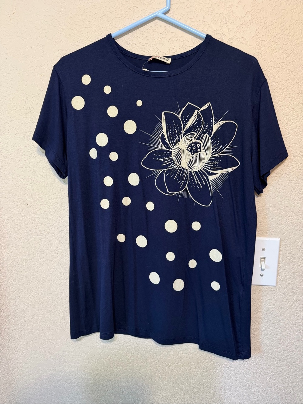 Women’s Navy Blue Floral Dot Tee